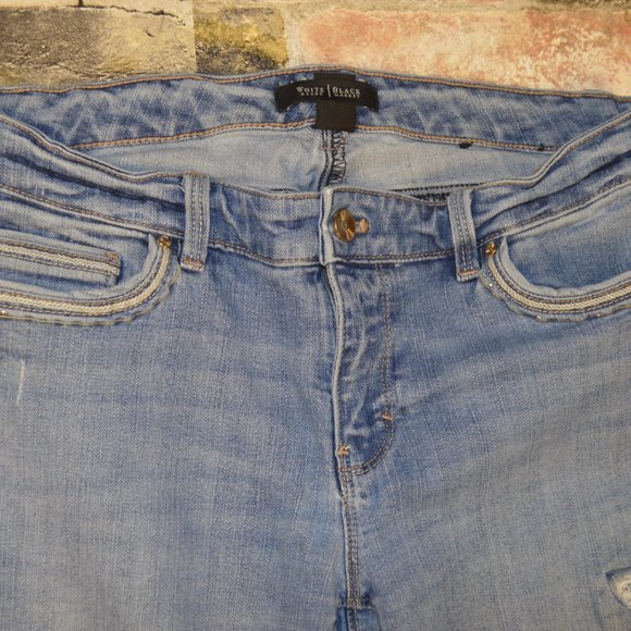 White House Black Market distressed jeans/whitewashed/women's size 6 - Picture 3 of 10